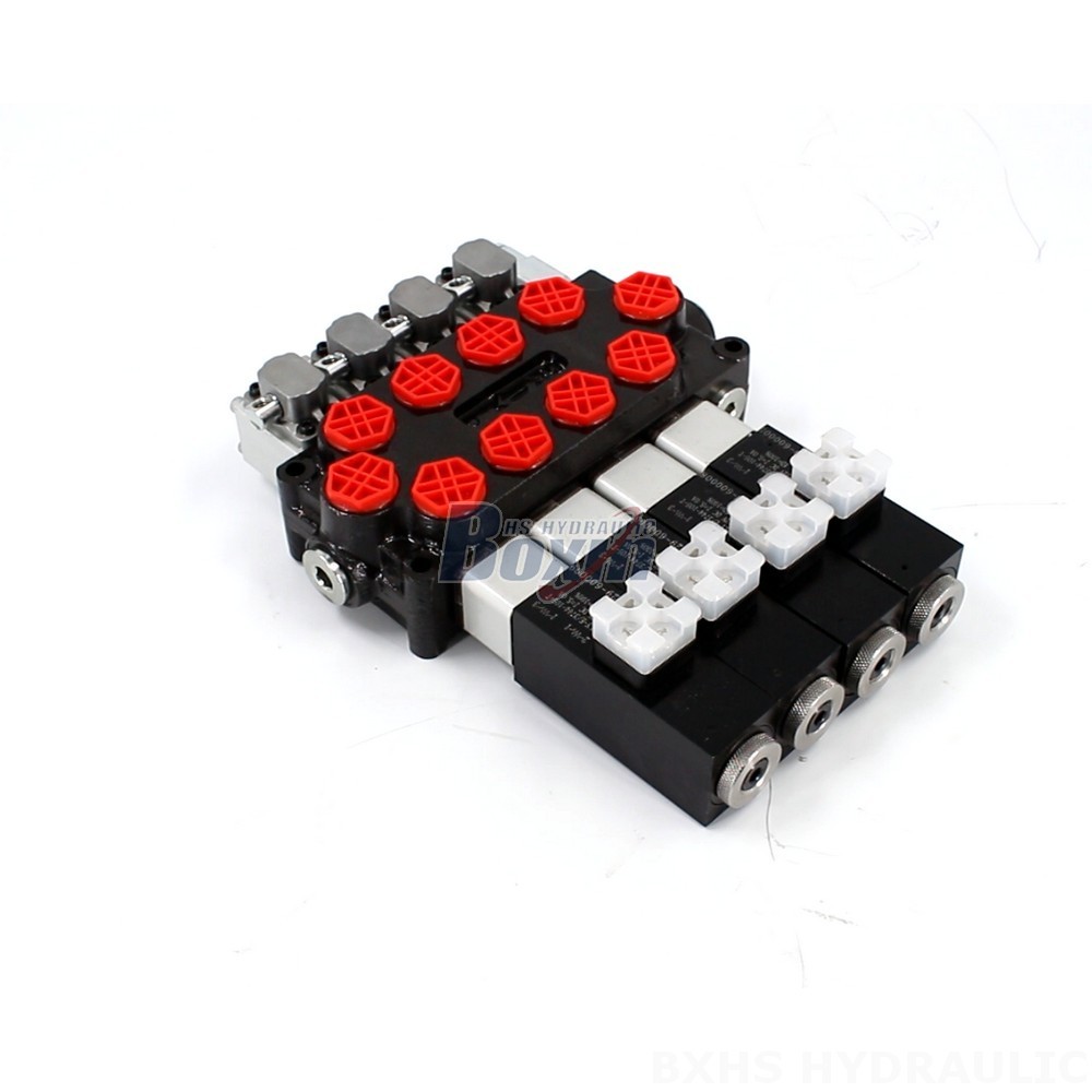 Q45 4 Spool Monoblock Valve: Solenoid & Manual Operated Hydraulic Flow Control main image